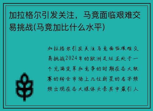 加拉格尔引发关注，马竞面临艰难交易挑战(马竞加比什么水平)